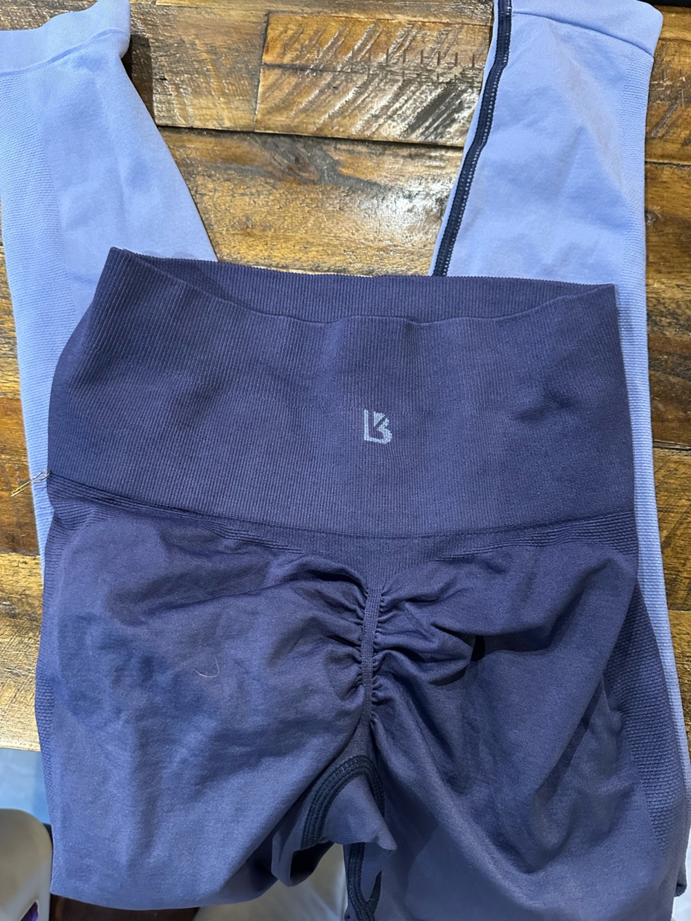 BuffBunny Leggings in Navy and Light Blue